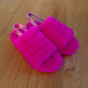 Ugg Fluff Yeah Slide in Bright Pink